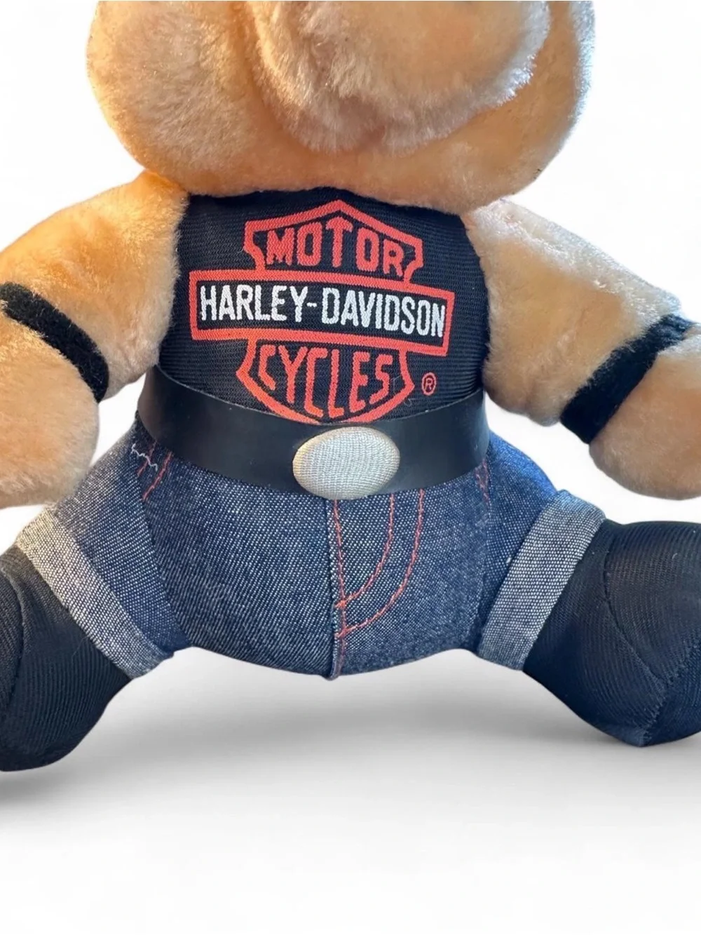 Vintage 1993 Harley-Davidson Plush Biker Pig in Denim with Hat Play by Play